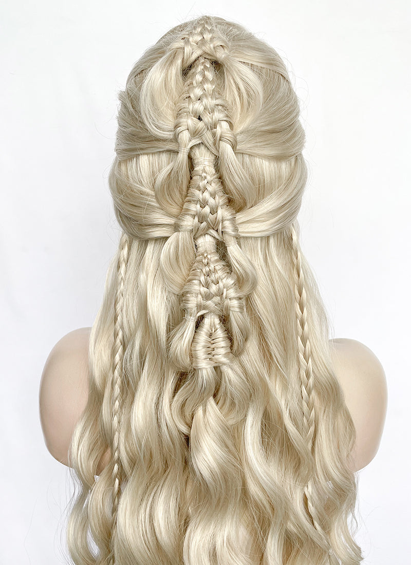 Pastel Ash Blonde Braided Lace Front Synthetic Wig WigIsFashion