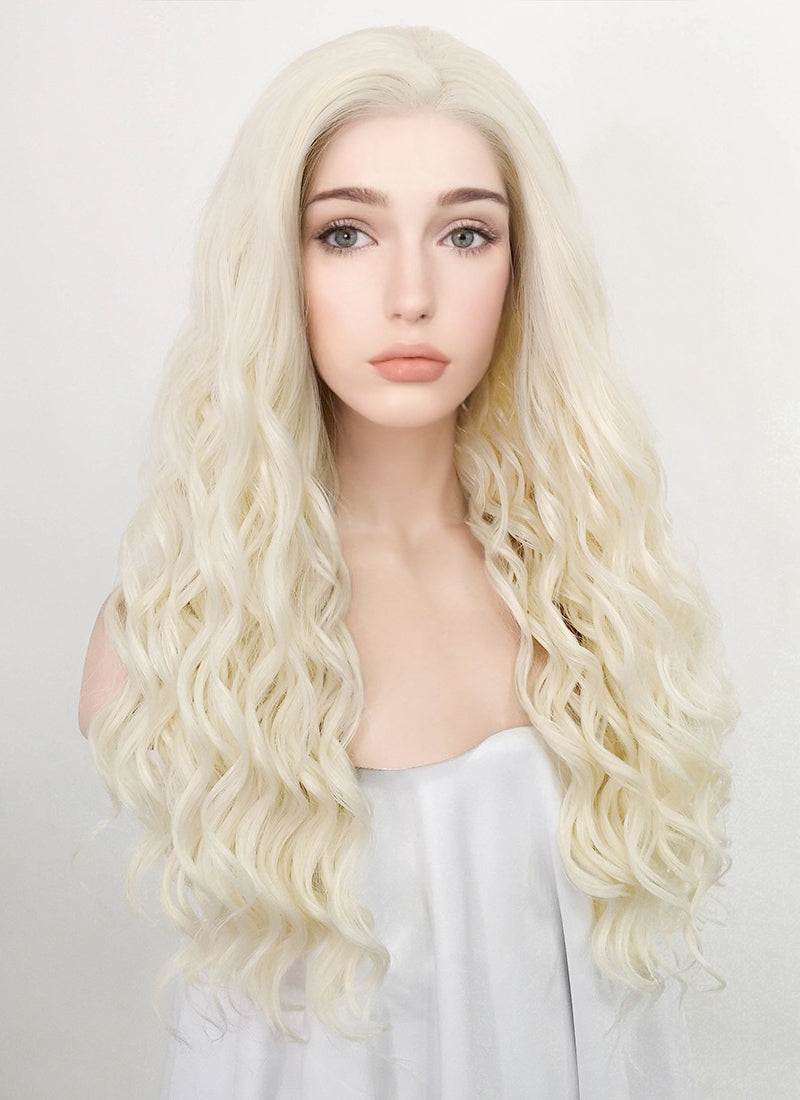 White blonde 2024 curly wig