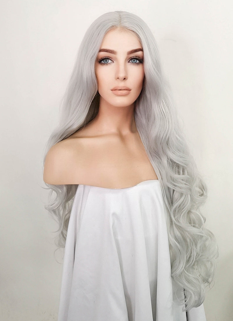 Grey Wavy Lace Front Synthetic Wig LF3227 WigIsFashion Wig Is