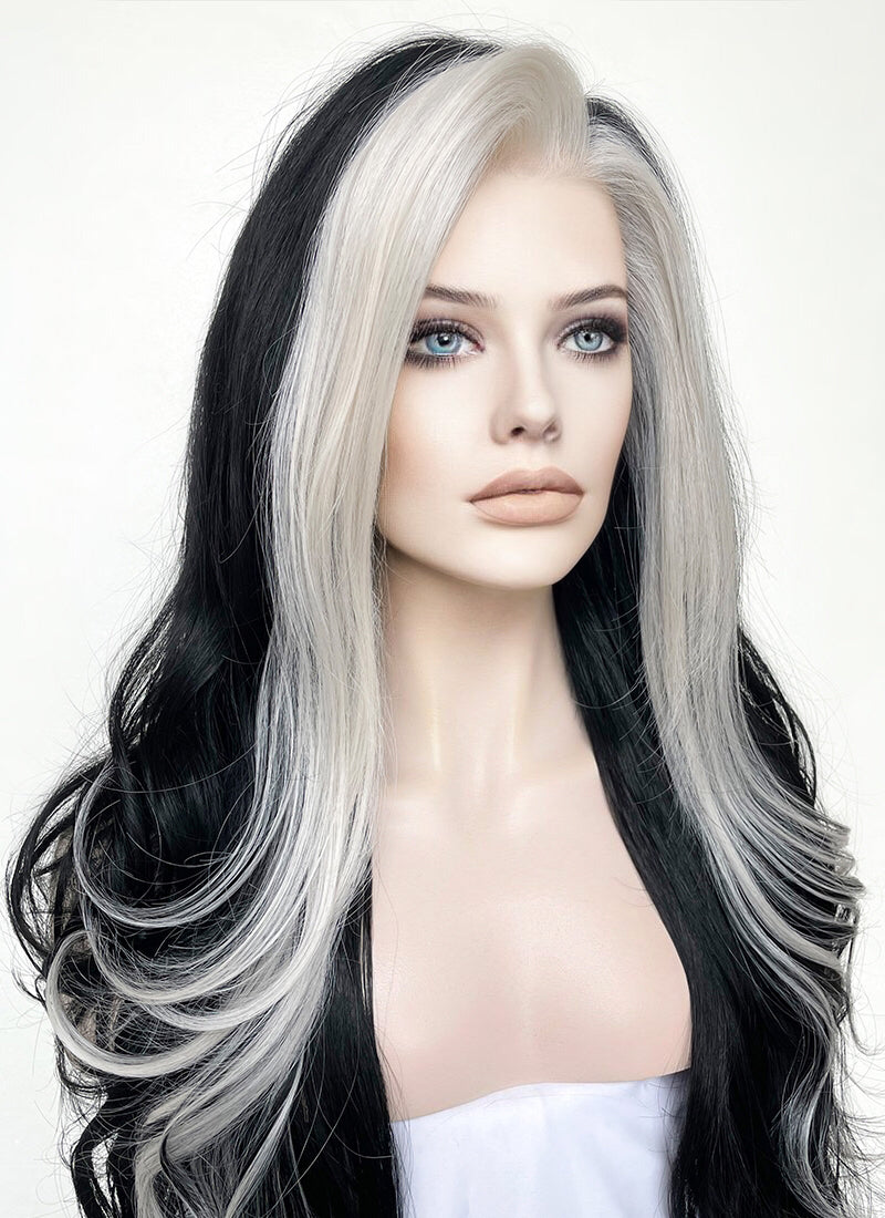 Black and Grey Money Piece Lace Front Wig WigIsFashion Wig Is