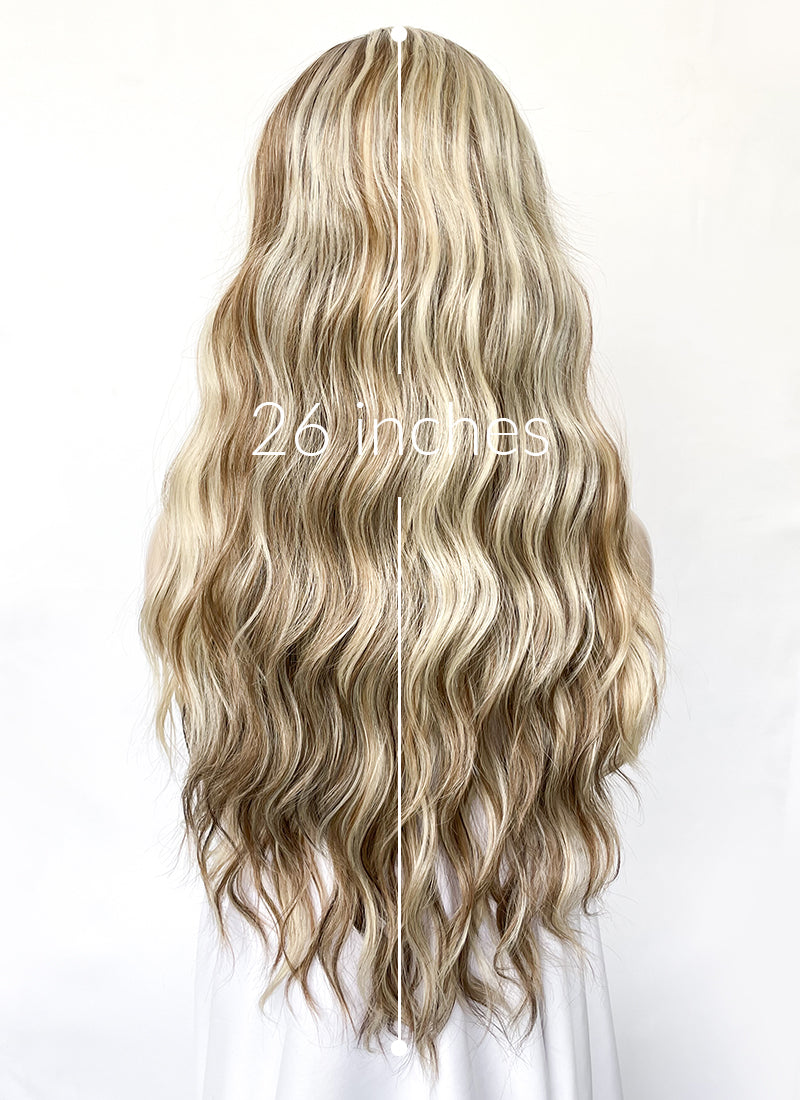 Balayage blonde brown wavy lace wig discount