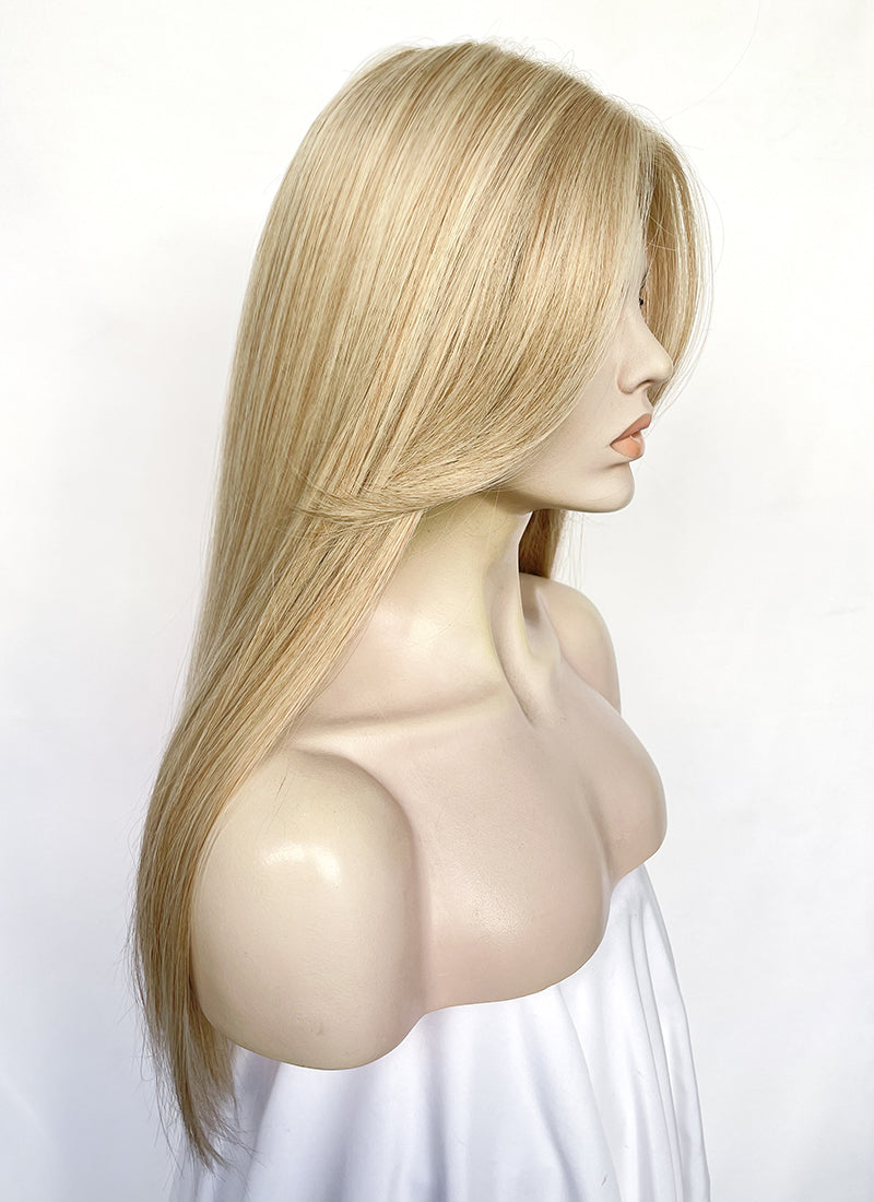 Long blonde synthetic wig hotsell