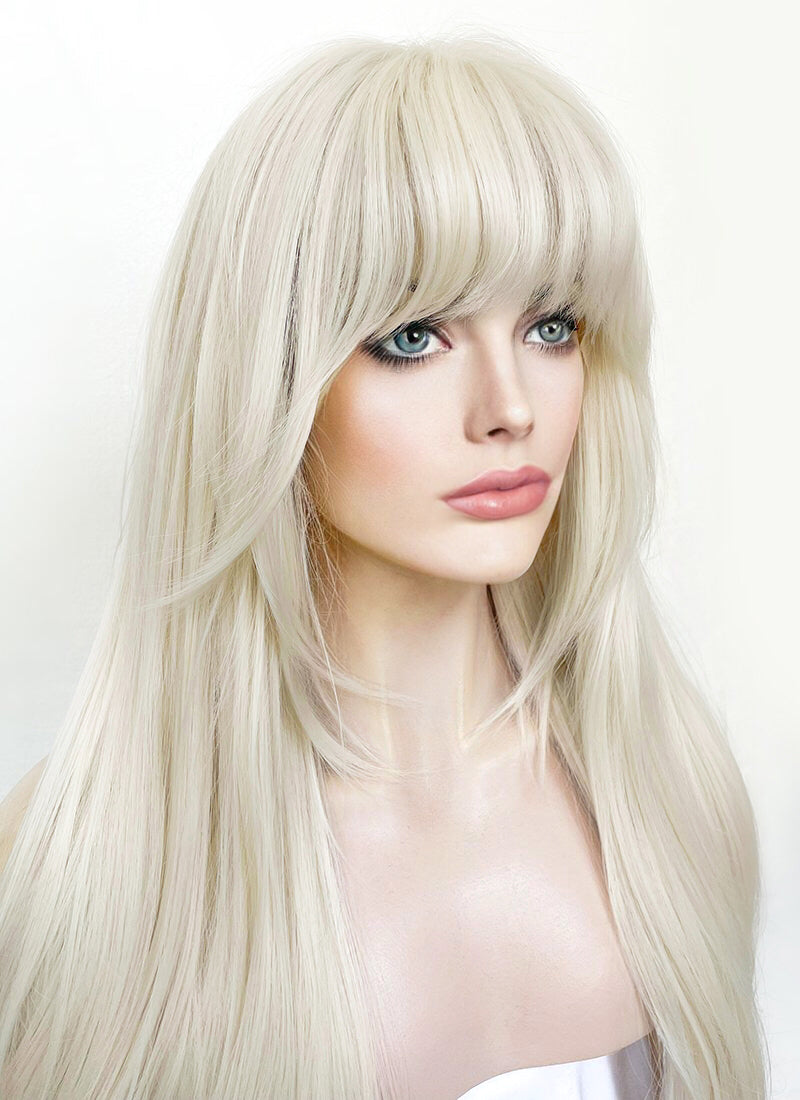 Platinum blonde store wig with bangs