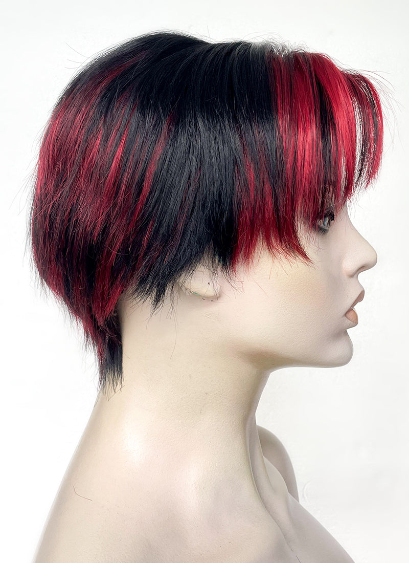 Black Mixed Red Straight Lace Front Synthetic Wig WigIsFashion Wig Is Fashion