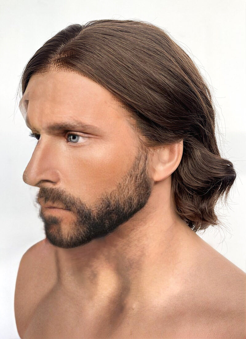 Alan Wake 2 Brunette Wavy Lace Front Synthetic Men s Wig LF6046