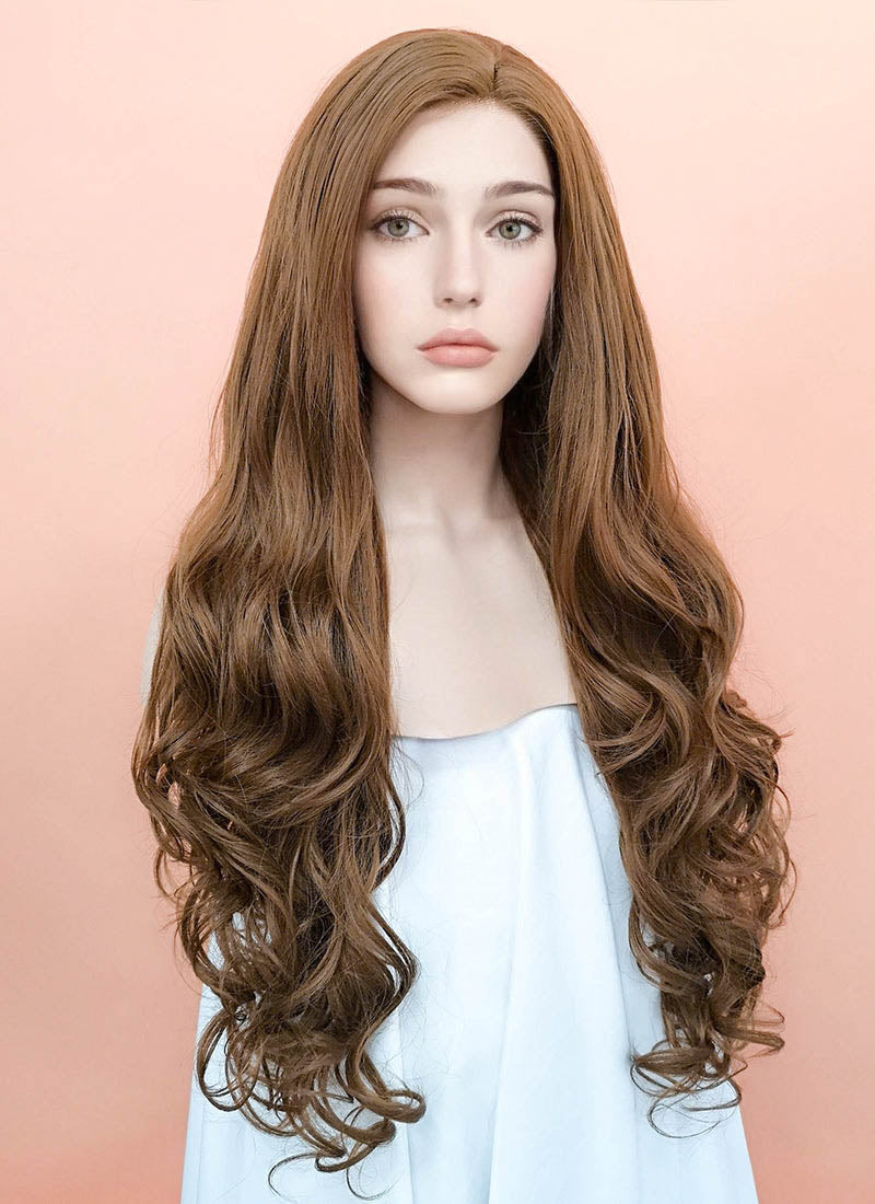 Brunette chestnut long popular wig