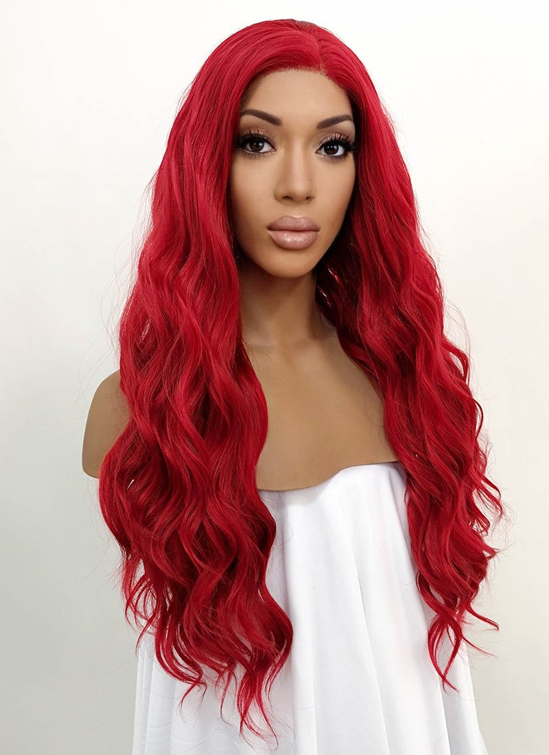 Wavy Red Lace Front Synthetic Wig LFB355 Wig Is Fashion