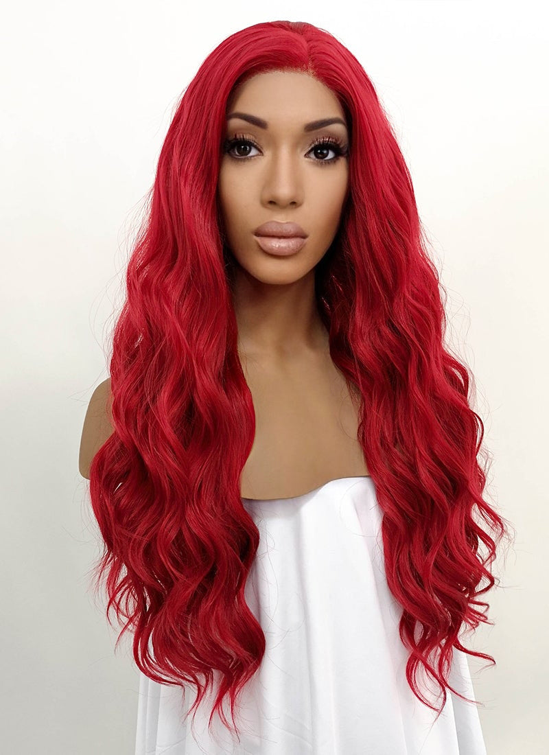 Wavy Red Lace Front Synthetic Wig LFB355 Wig Is Fashion