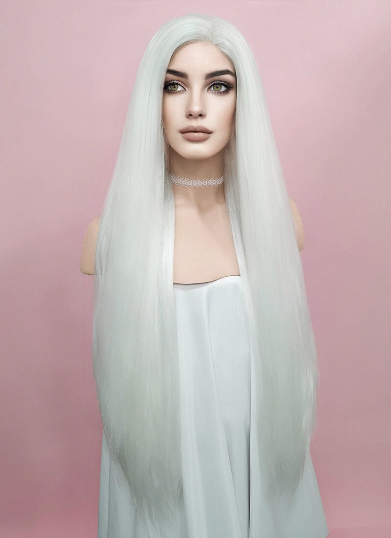 White synthetic outlet wig