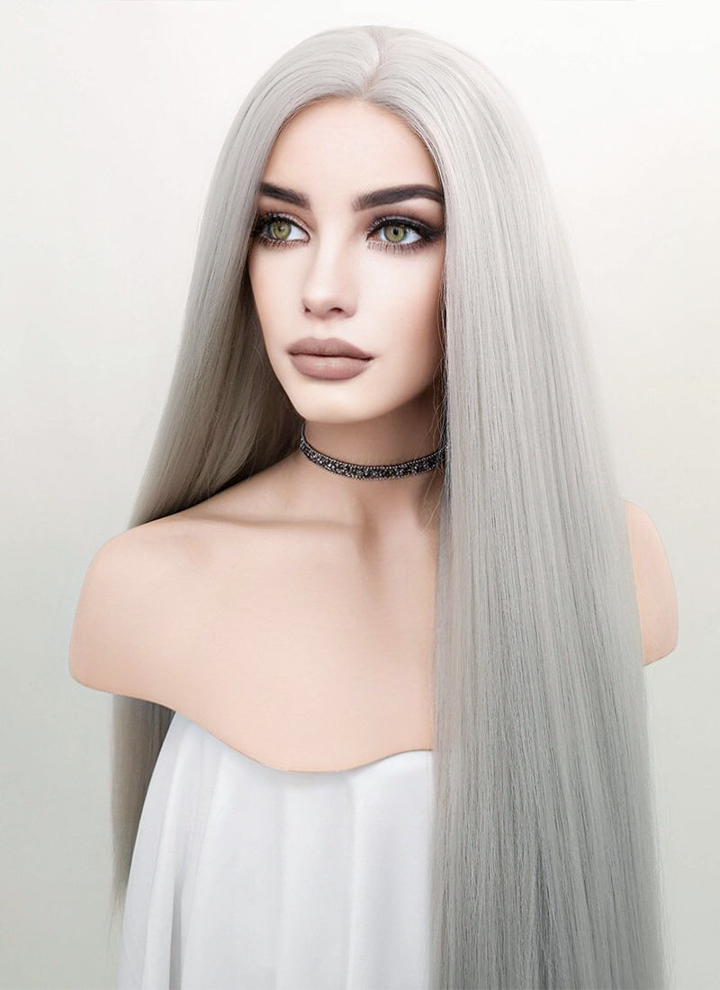 Grey wig lace front best sale