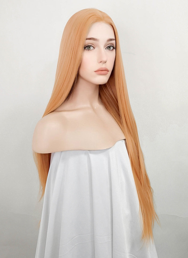 Pastel Orange Lace Front Kanekalon Wig WigIsFashion Wig Is Fashion