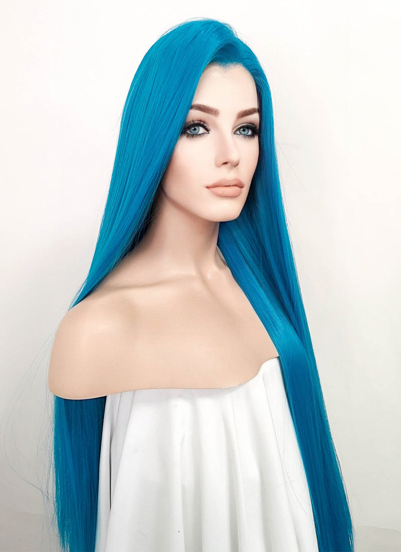 Cheap long hotsell blue wig