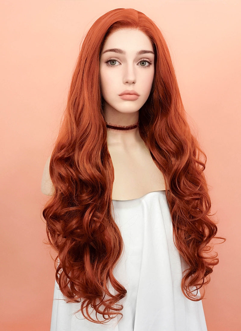 Wavy Auburn Lace Wig CLW735 Customisable