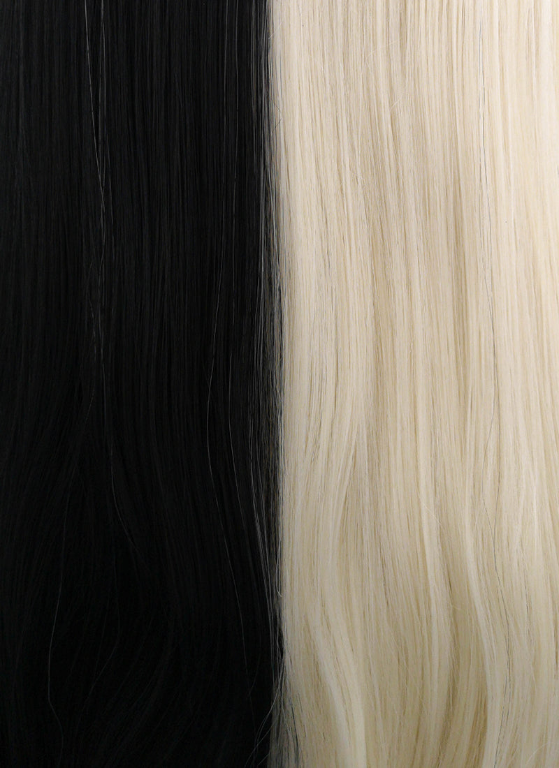 Light Blonde Black Split Gemini Color Lace Front Wig