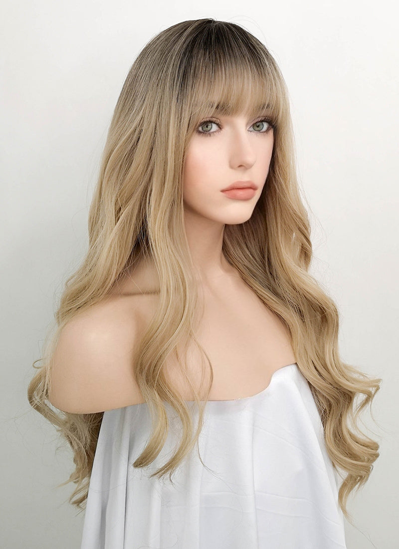 Blonde With Dark Roots Synthetic Wig WigIsFashion Wig Is Fashion