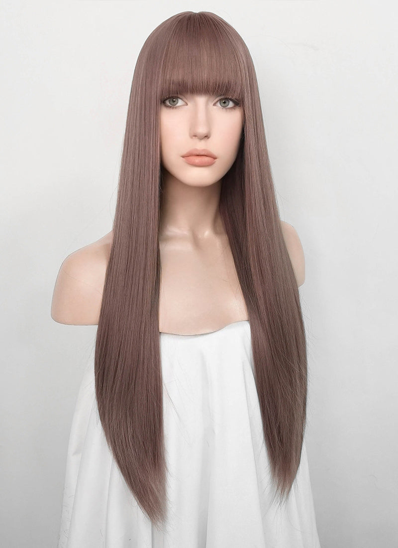 Ash Purple Straight Synthetic Wig NS156