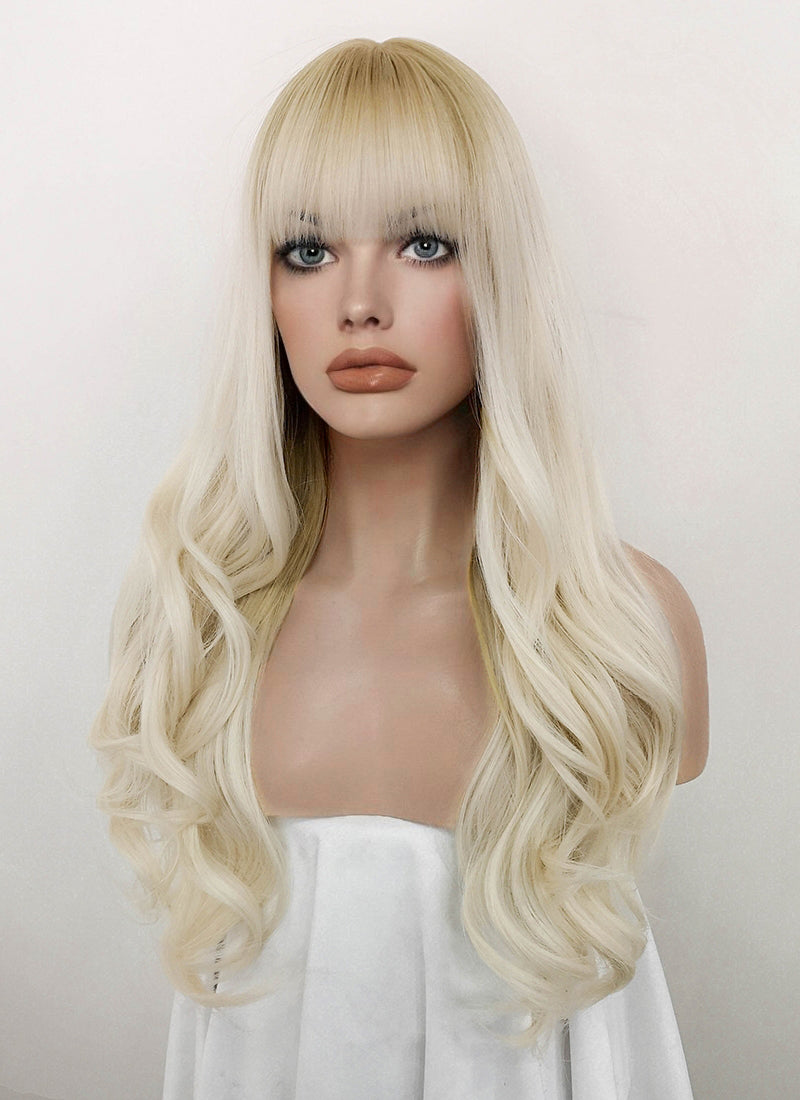 Two Tone Blonde Wavy Synthetic Wig NS185 Wig Is Fashion