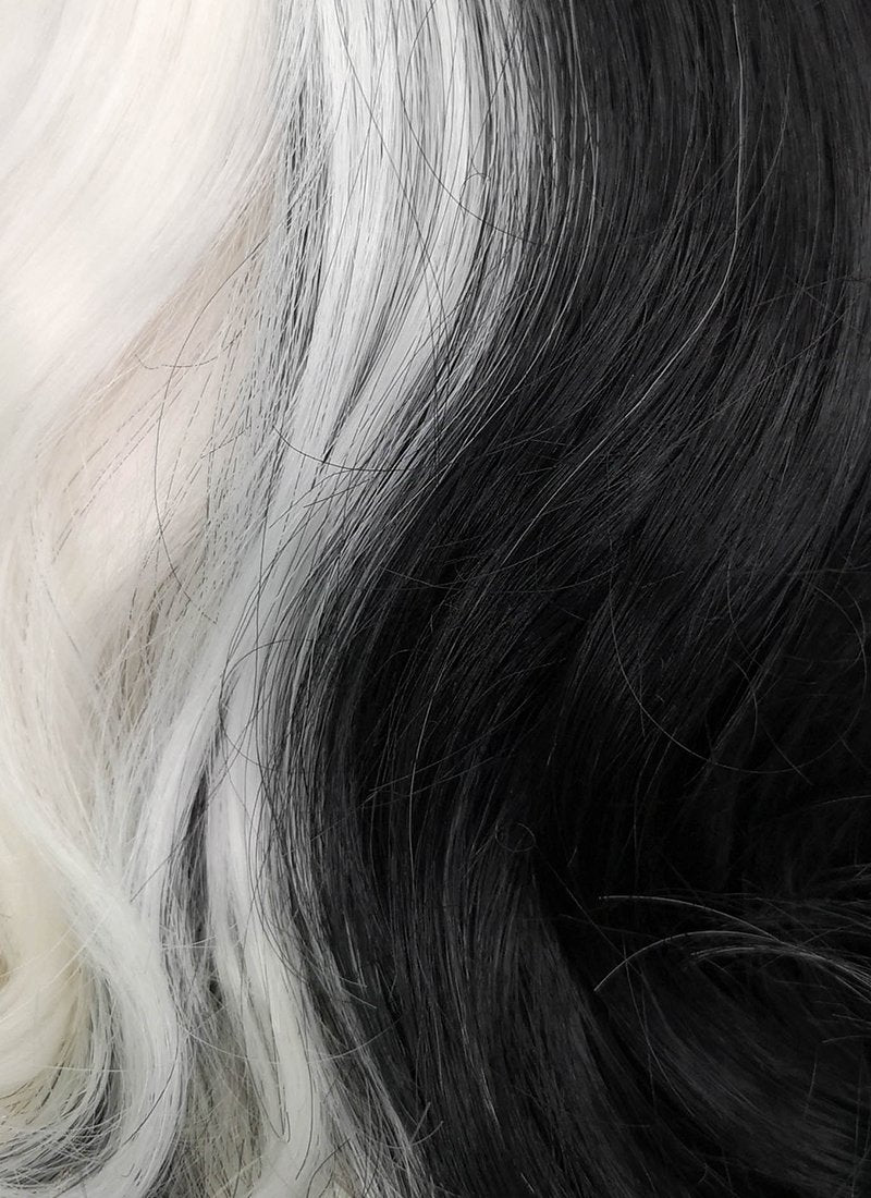 Cruella Black White Bob Synthetic Wig NS200 WigIsFashion Wig