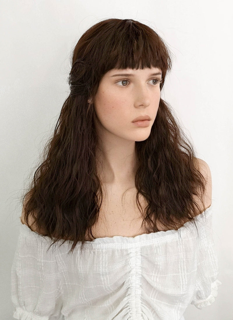 Stranger Things Eleven Brunette Wavy Synthetic Wig NS405A