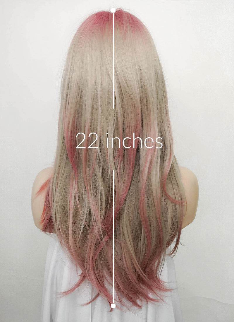 Pink and grey wig sale