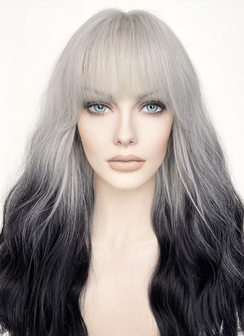 Black and deals grey ombre hair