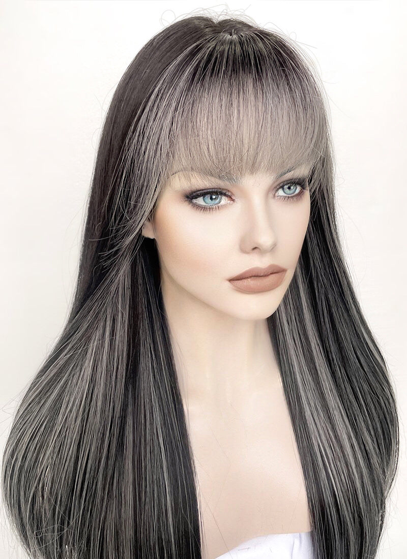 Grey straight outlet wig