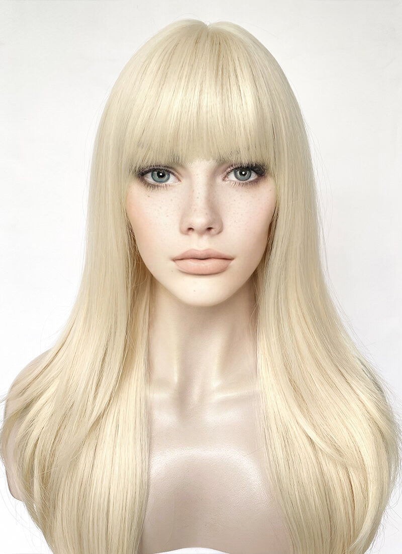 Platinum Blonde Straight Synthetic Hair Wig WigIsFashion Wig