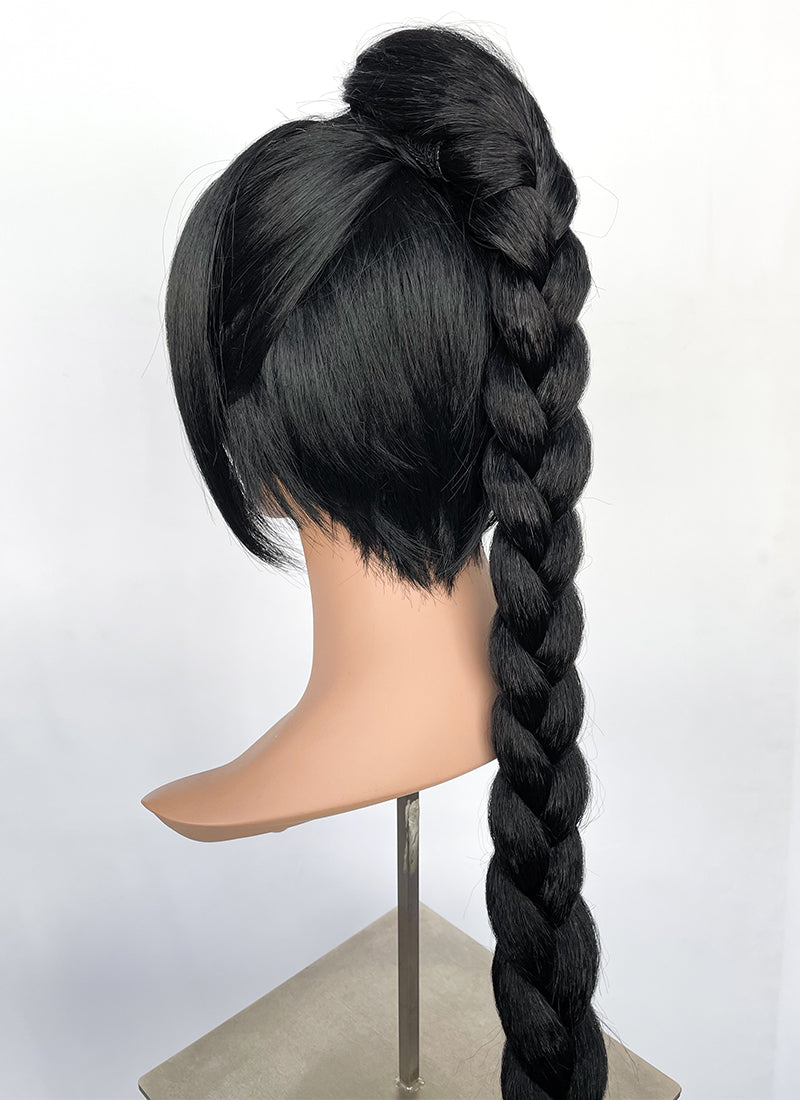 Baldur s Gate 3 Shadowheart Black Straight Synthetic Hair Wig With Ponytail Extension TB1662